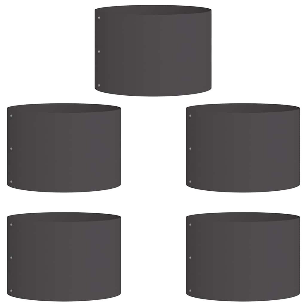 Prsten za saksiju 5 pcs Crna 30 x 30 x 20 cm Čelična vrata