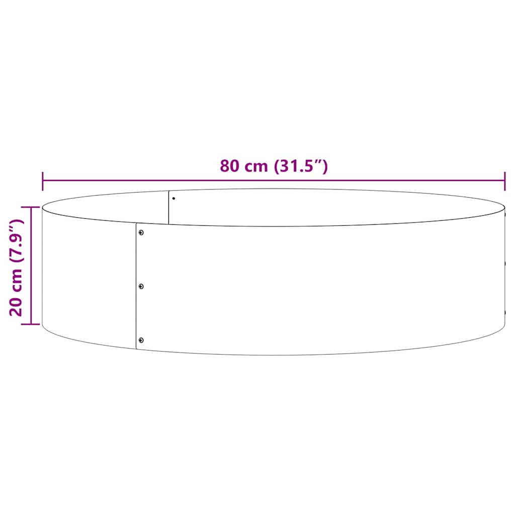 Prsten za saksiju Antracit 80 x 80 x 20 cm Čelična vrata