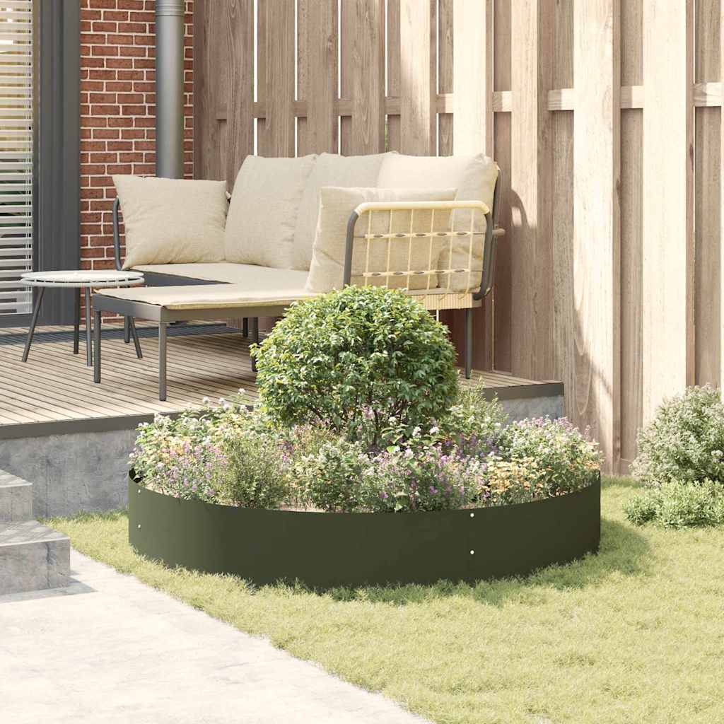 Prsten za saksiju 5 pcs Maslinasto zelena 120 x 120 x 20 cm