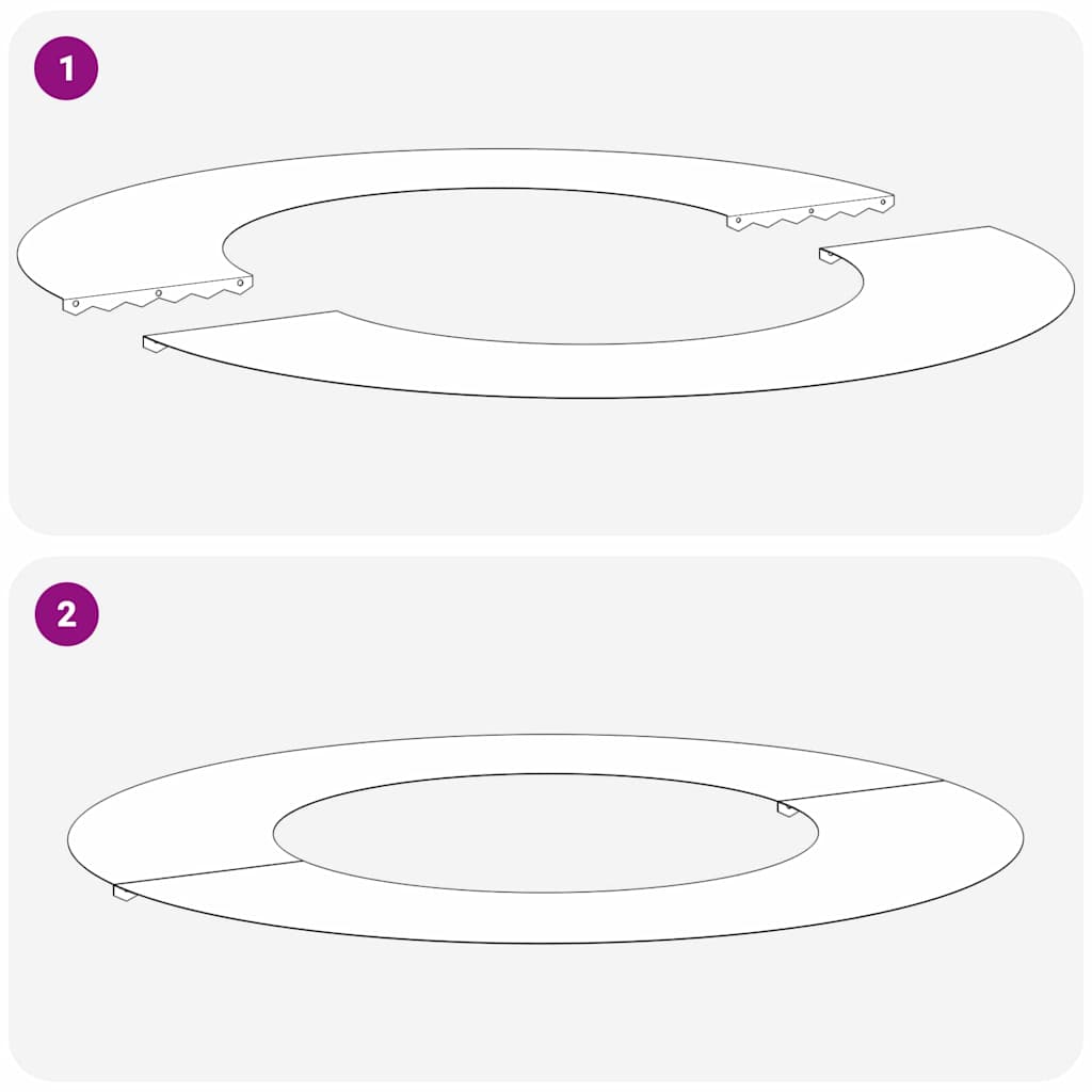 pogodno za ravne drvene prstenove 5 pcs Crna Ø40 / 70 cm Čelik