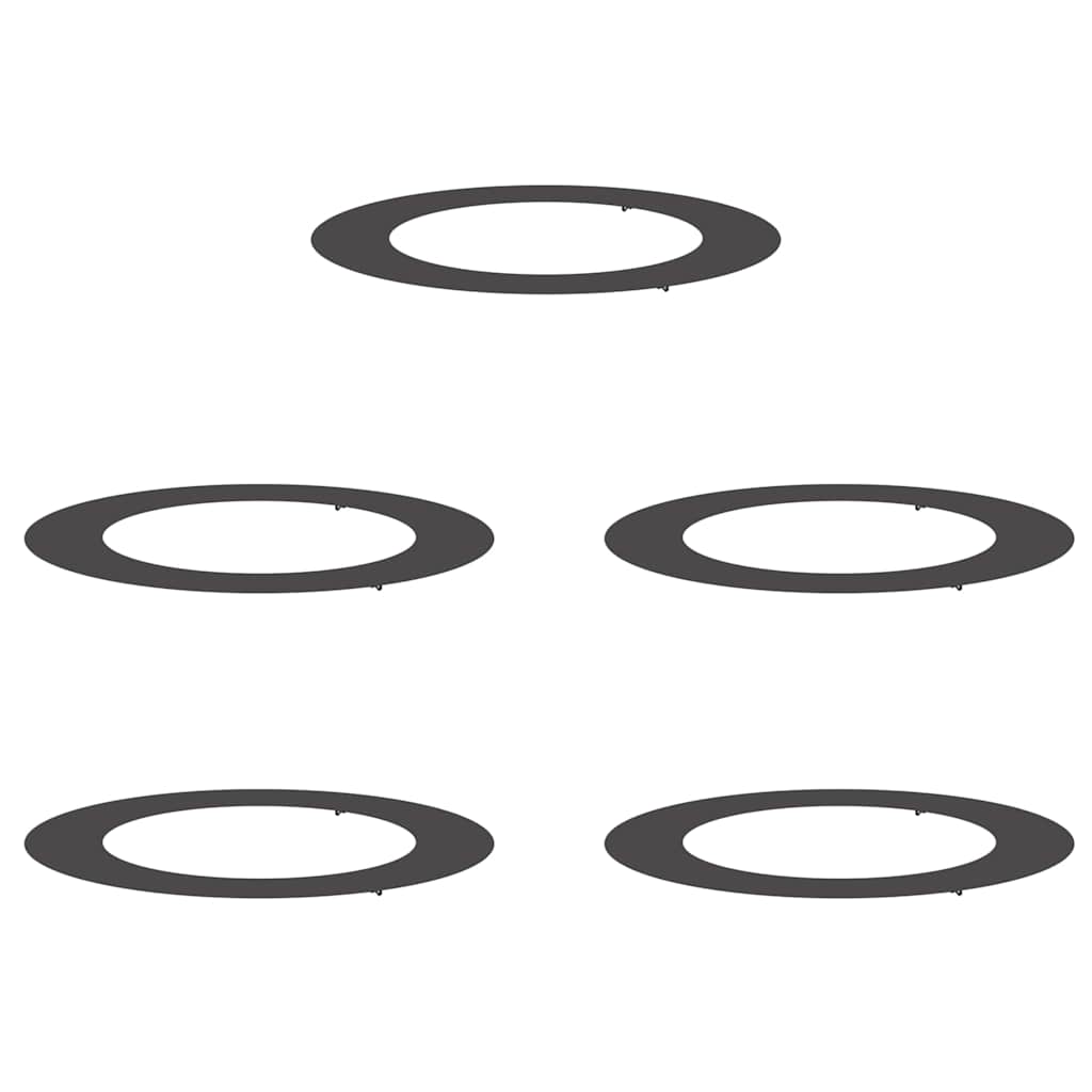 pogodno za ravne drvene prstenove 5 pcs Crna Ø60 / 90 cm Čelik
