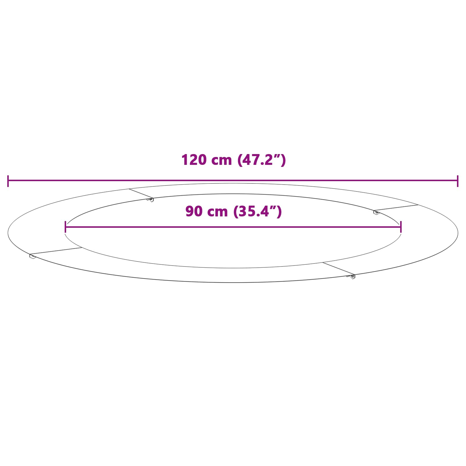 pogodno za ravne drvene prstenove 5 pcs Smeđa Ø90 / 120 cm