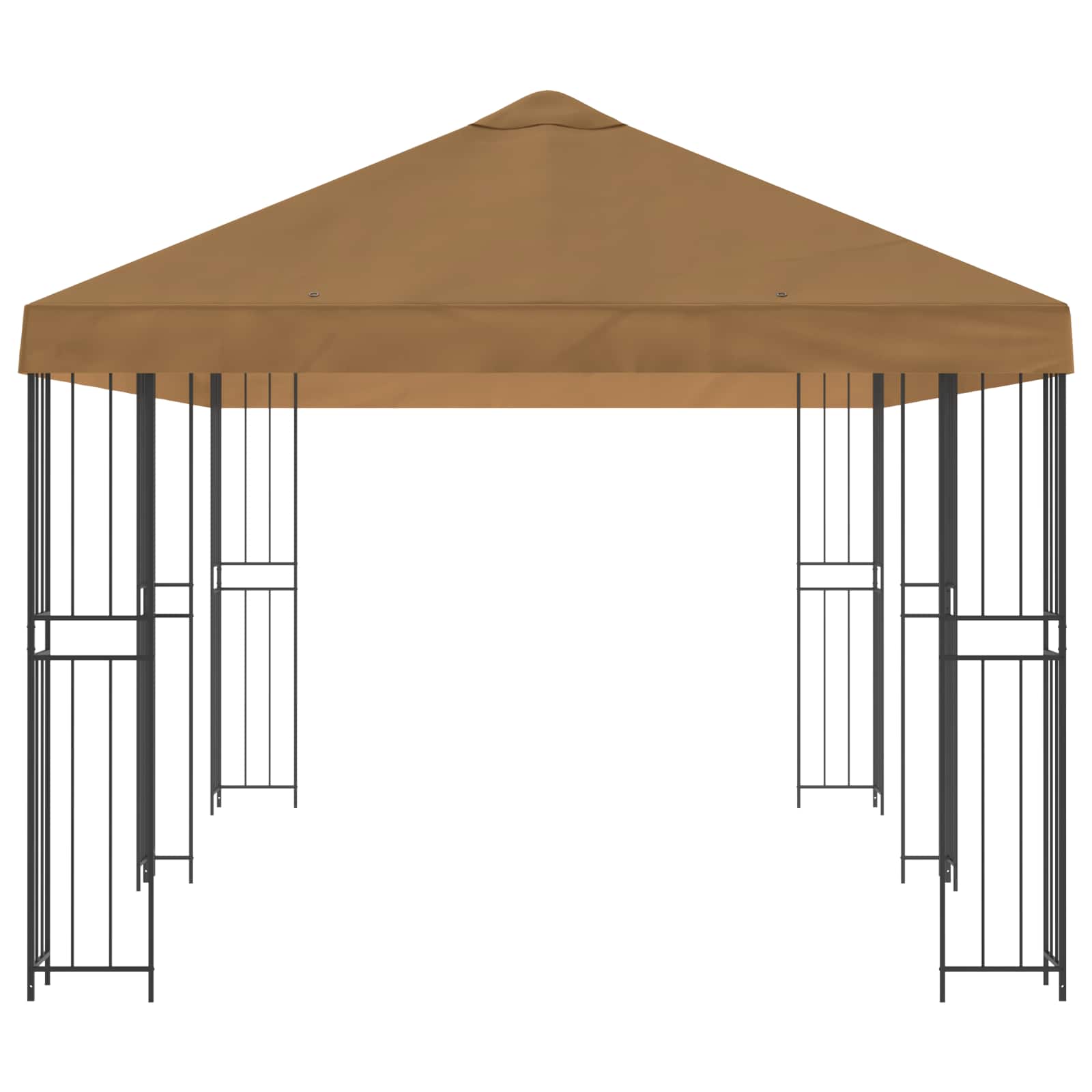 Paviljon s bočnim stranama 6 x 3 m Bež Poliester i čelik 190