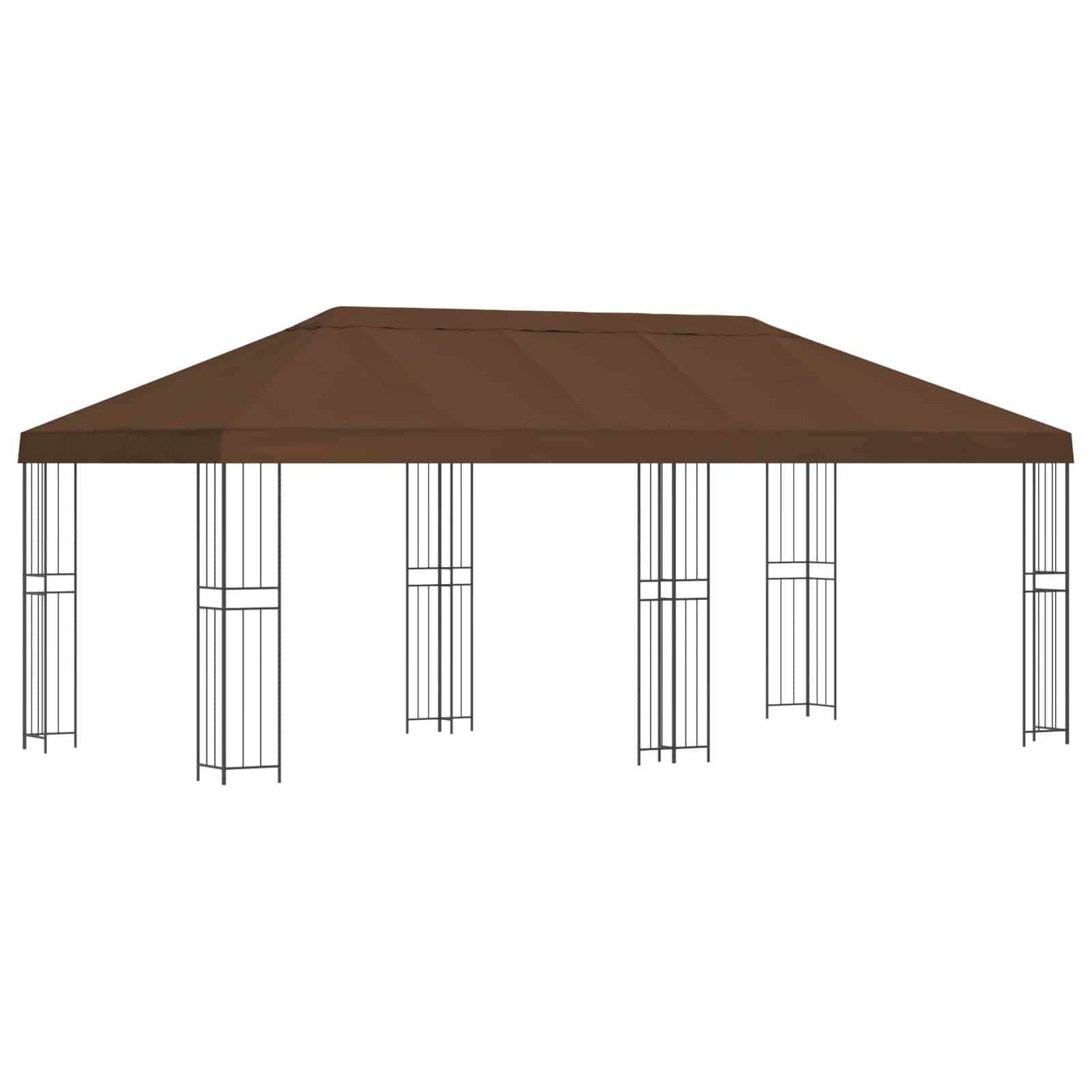 Paviljon s bočnim stranama 6 x 3 m Smeđa Poliester i čelik 190