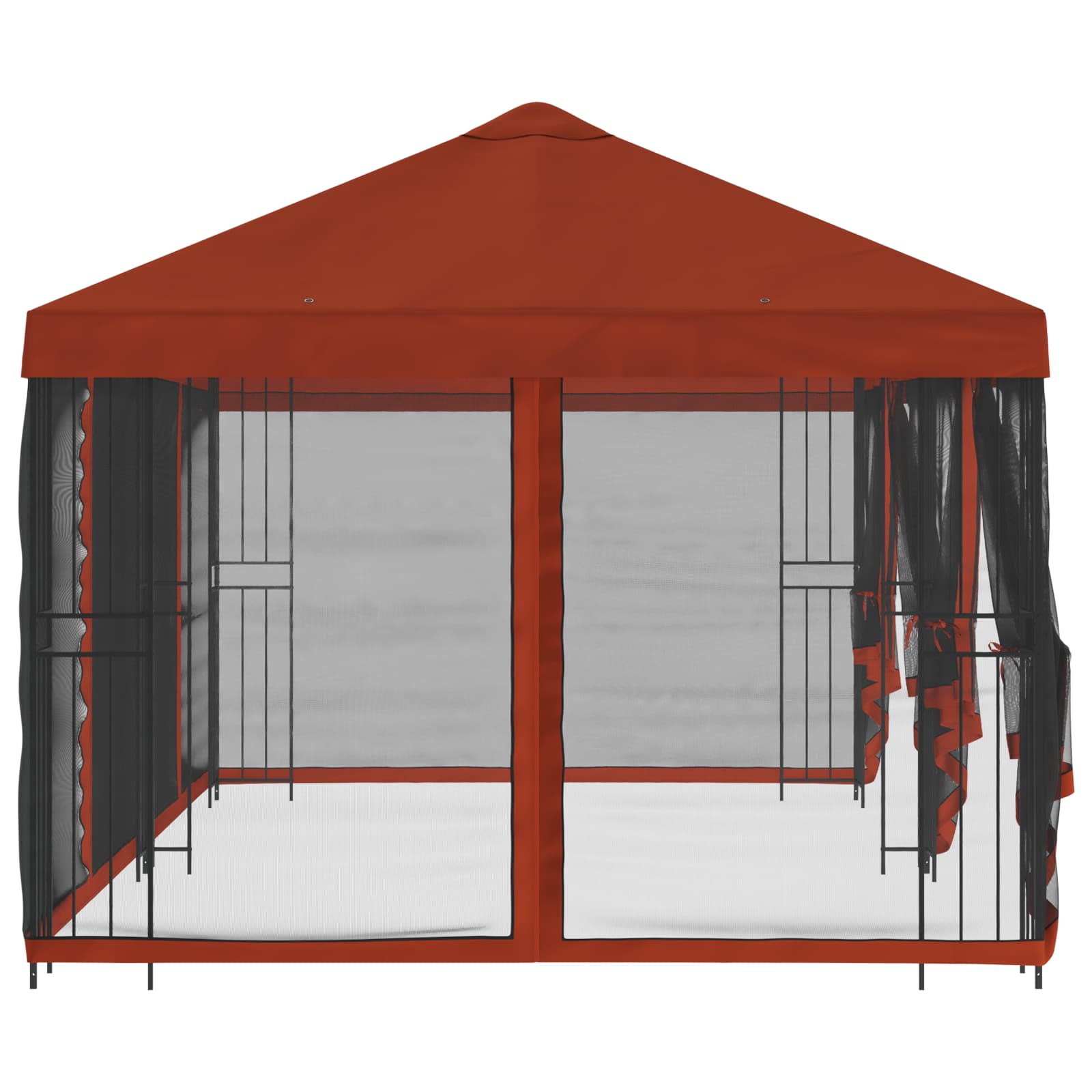 Paviljon s bočnim stranama 6 x 3 m Terakota Poliester i čelik