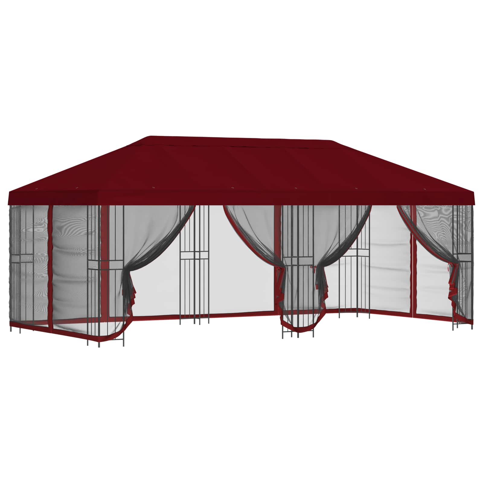 Paviljon s bočnim stranama 6 x 3 m Tamno crvena