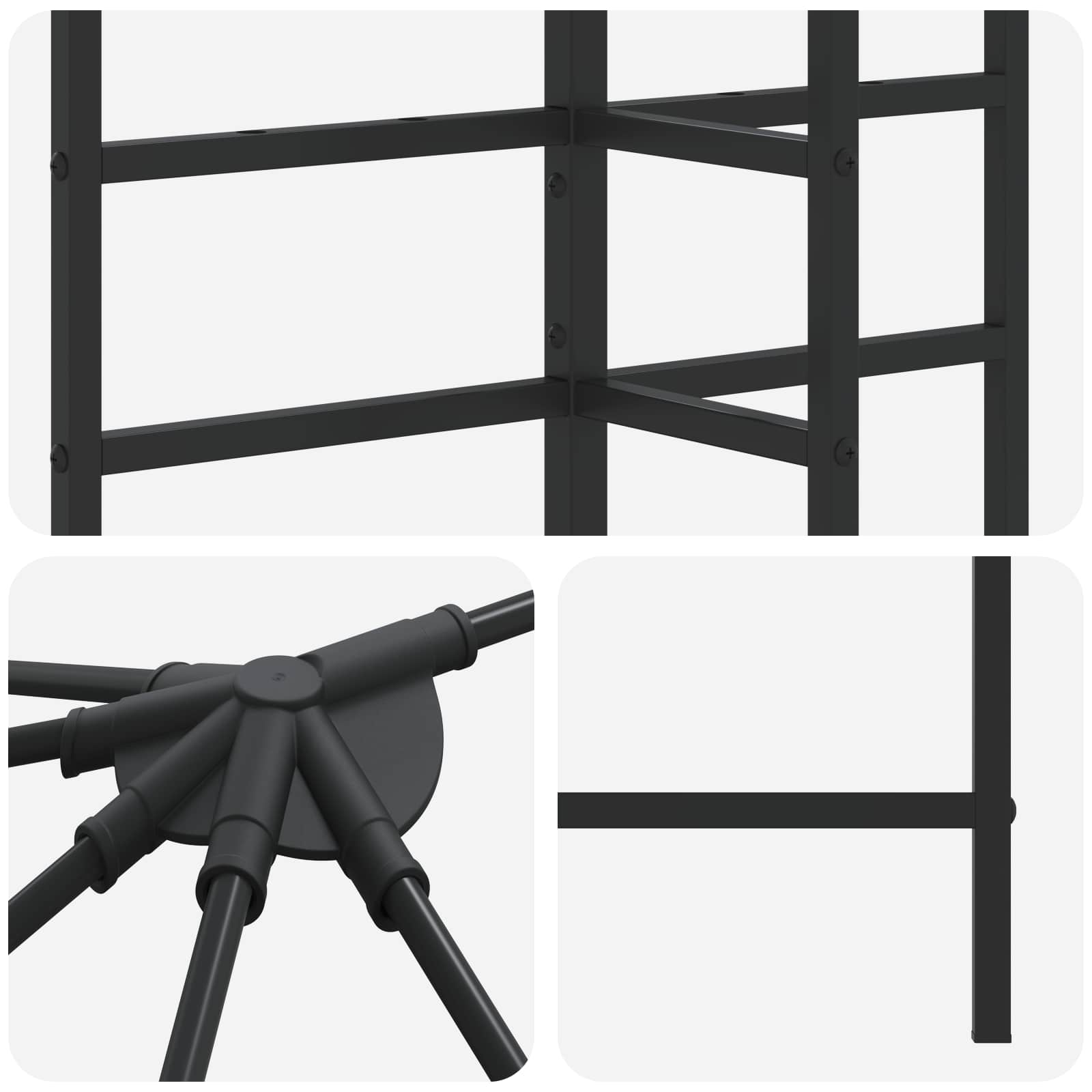 Okvir za gazebo 6 x 3 m Crna Čelik
