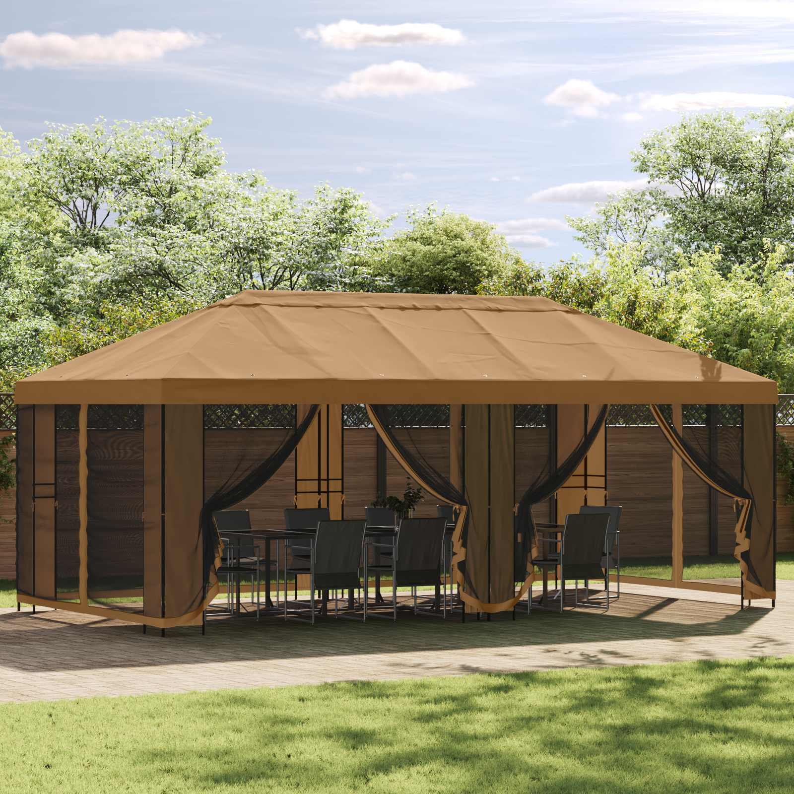 Okvir za gazebo 6 x 3 m Crna Čelik