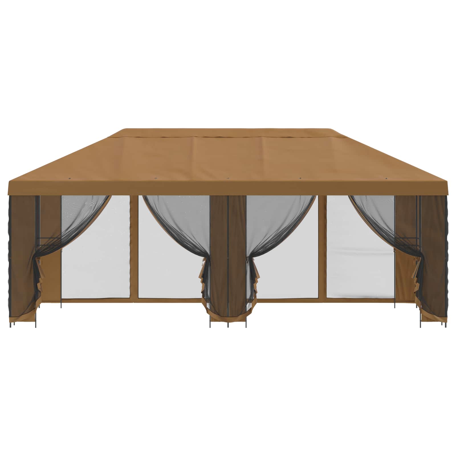 Paviljon s bočnim stranama 6 x 3 m Bež Poliester i čelik 190