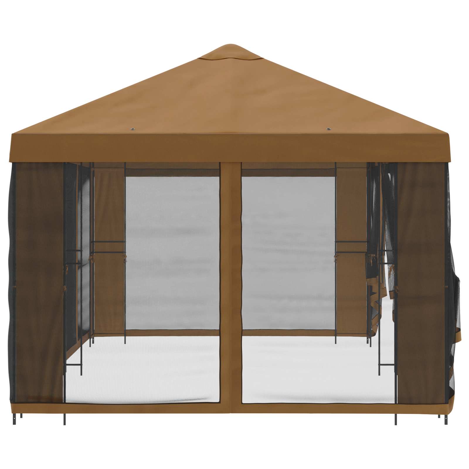 Paviljon s bočnim stranama 6 x 3 m Bež Poliester i čelik 190