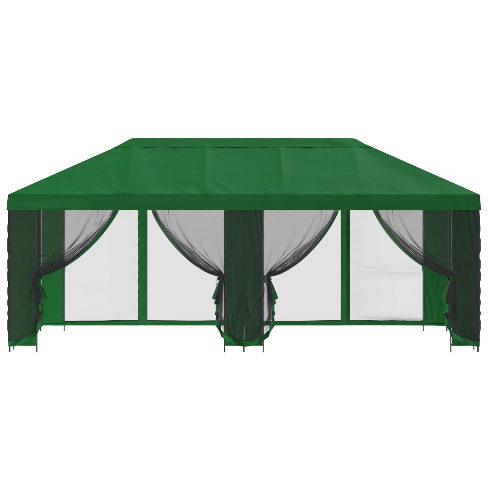 Paviljon s bočnim stranama 6 x 3 m Zelena Poliester i čelik 190