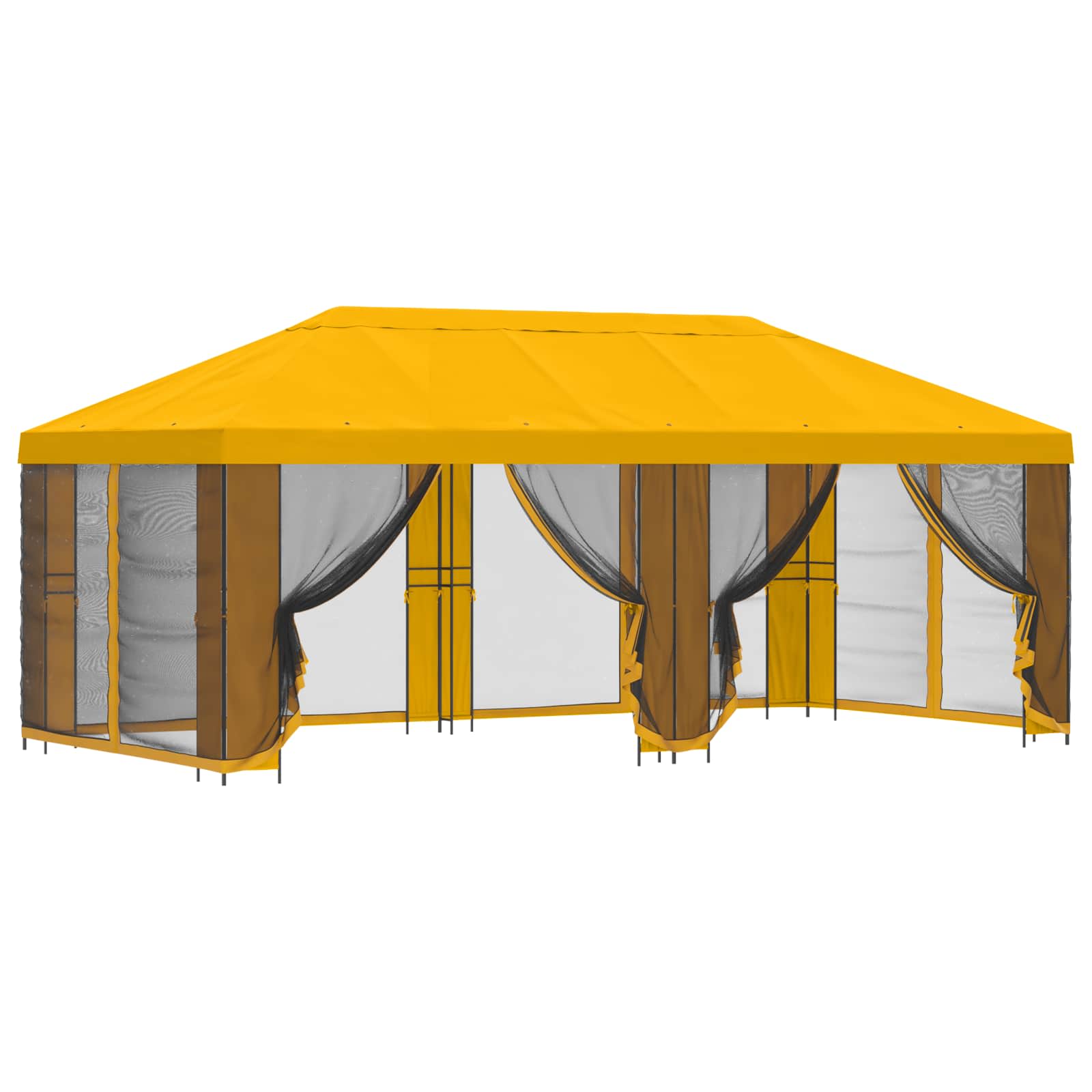Paviljon s bočnim stranama 6 x 3 m Žuta Poliester i čelik 190