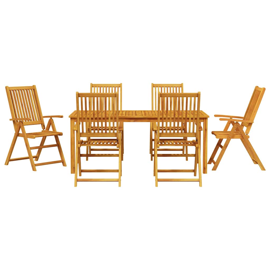 Vrtni set za objed Sklopivi 7 pcs Smeđa Čvrsto drvo akacije