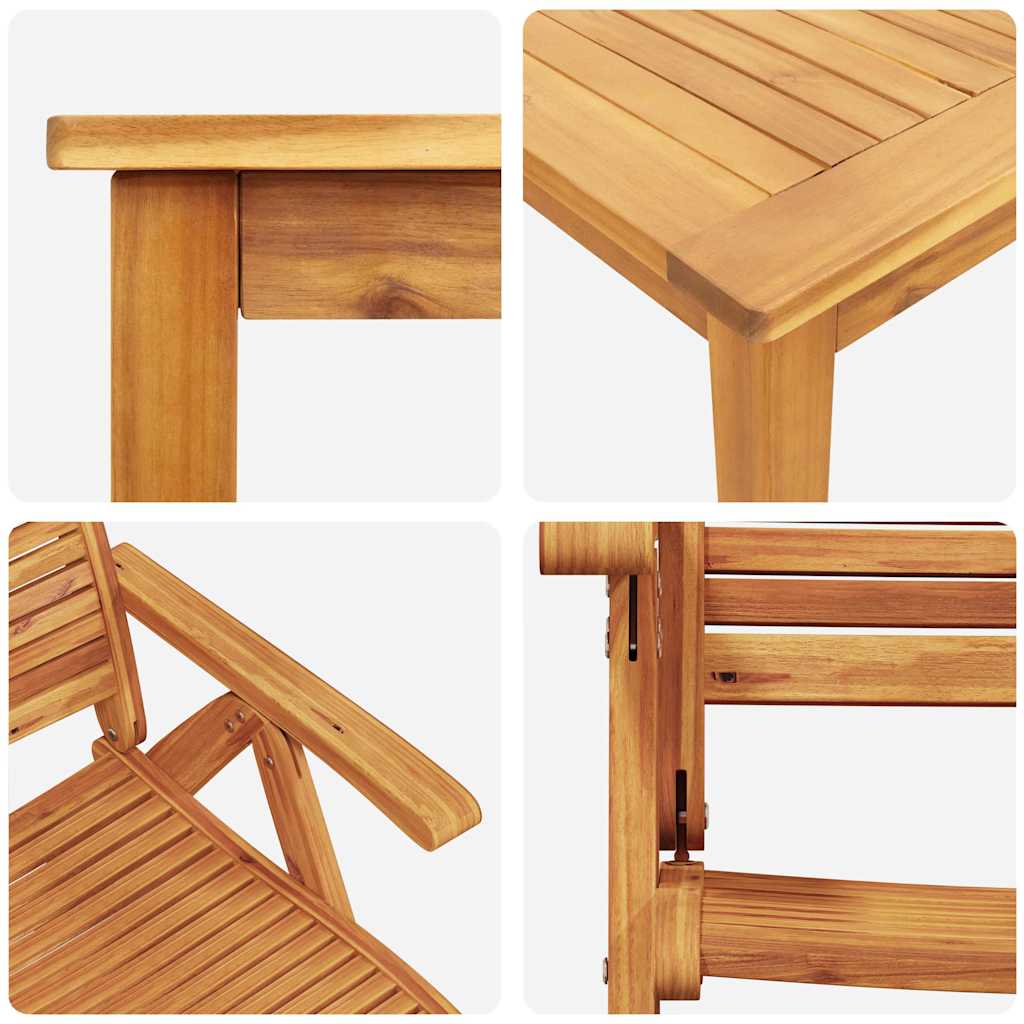 Vrtni set za objed 7 pcs Smeđa Čvrsto drvo akacije