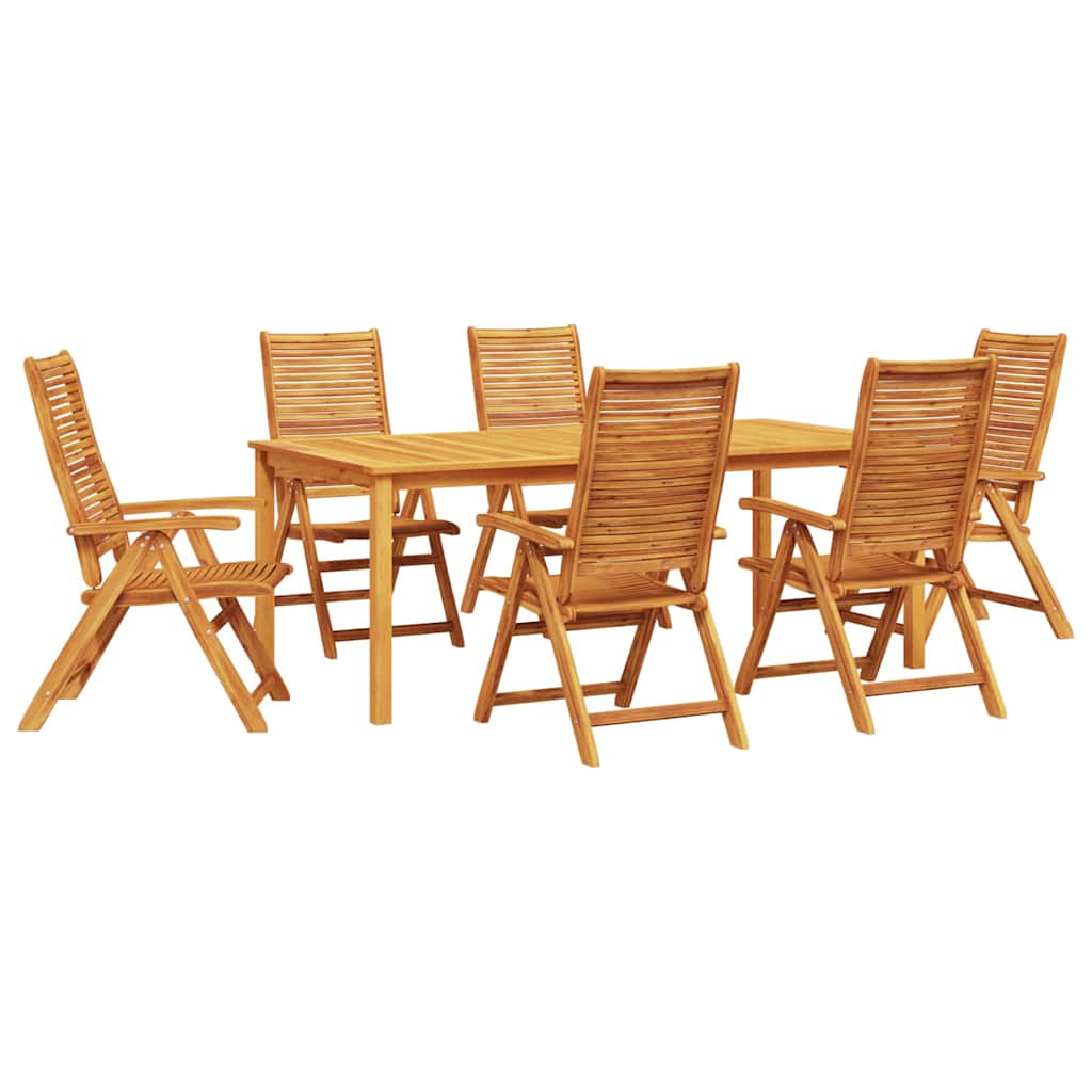 Vrtni set za objed 7 pcs Smeđa Čvrsto drvo akacije