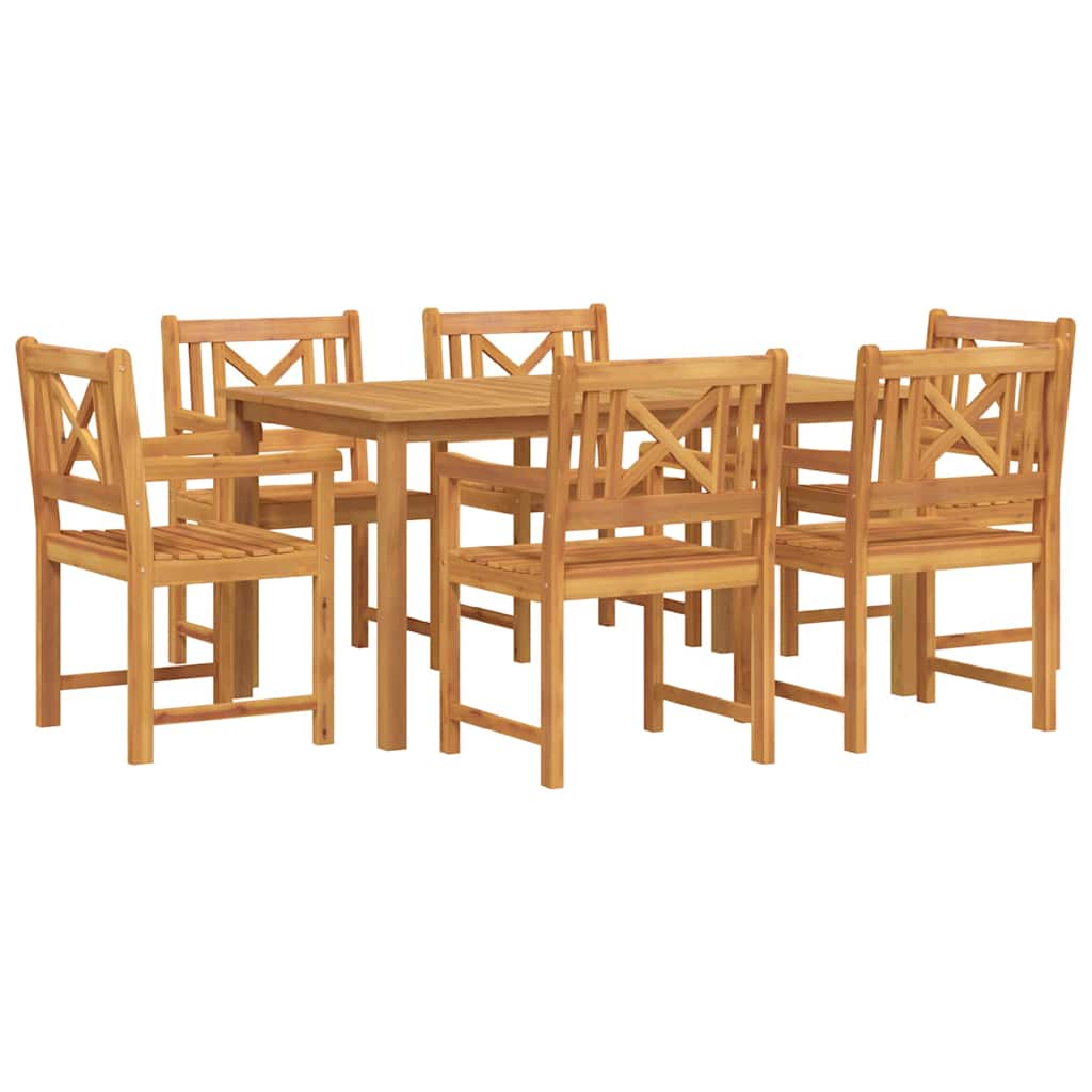 Vrtni set za objed 7 pcs Smeđa Čvrsto drvo akacije