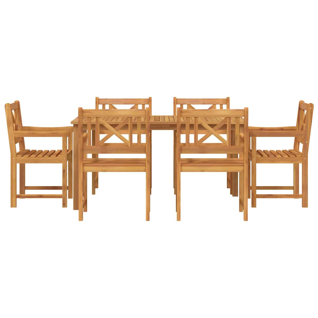 Vrtni set za objed 7 pcs Smeđa Čvrsto drvo akacije