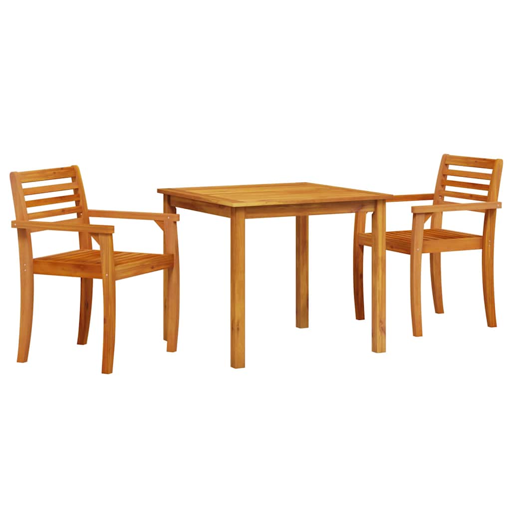 Vrtni set za objed 3 pcs Smeđa Čvrsto drvo akacije
