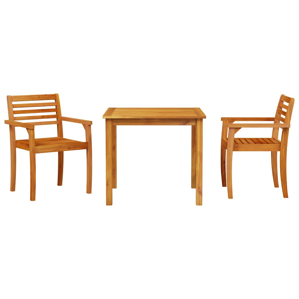 Vrtni set za objed 3 pcs Smeđa Čvrsto drvo akacije