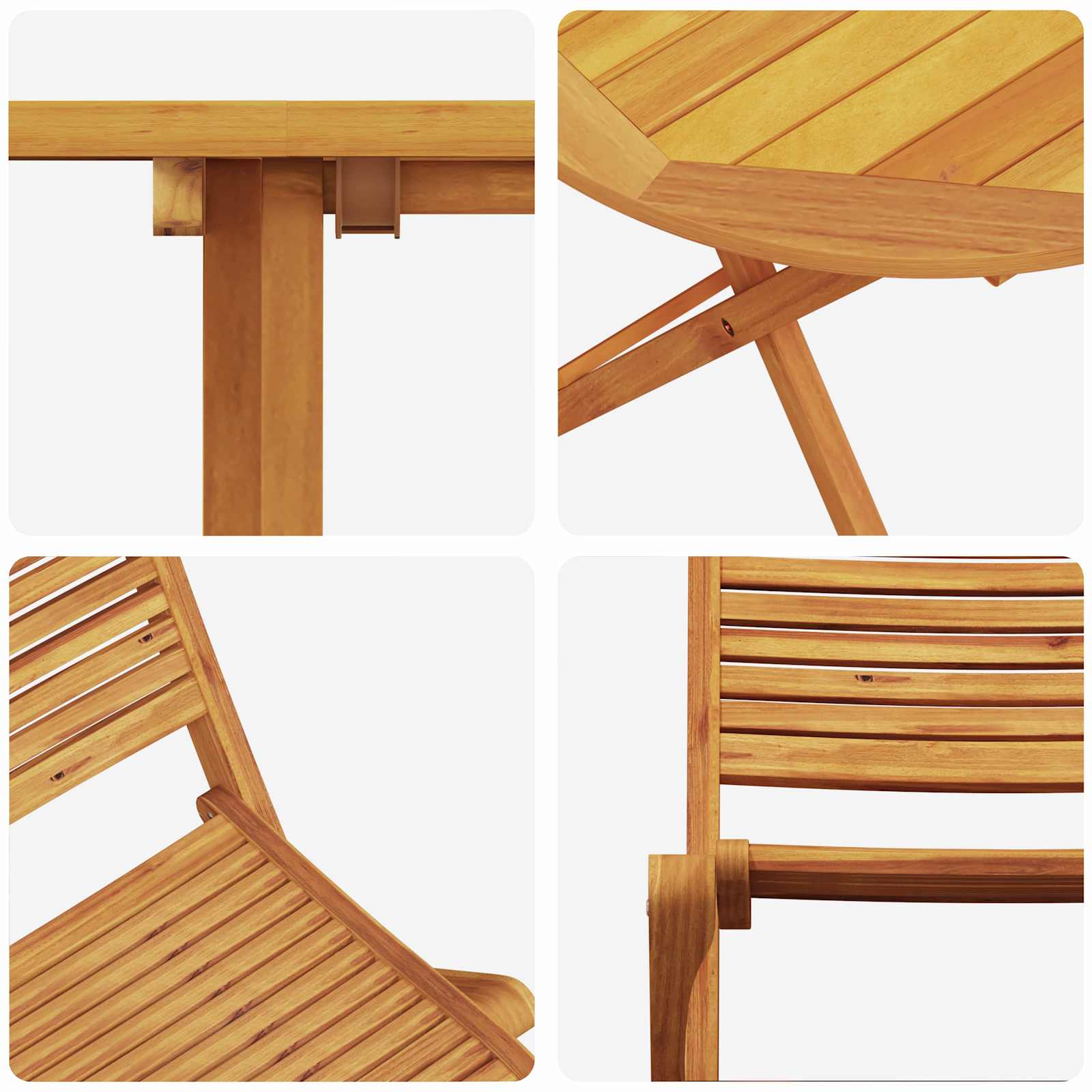 Sklopivi bistro set 3 pcs Smeđa Čvrsto drvo akacije