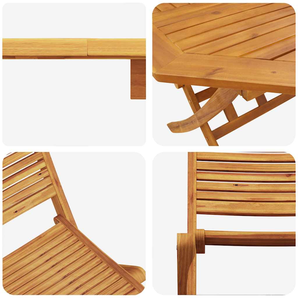 Sklopivi bistro set 3 pcs Smeđa Čvrsto drvo akacije