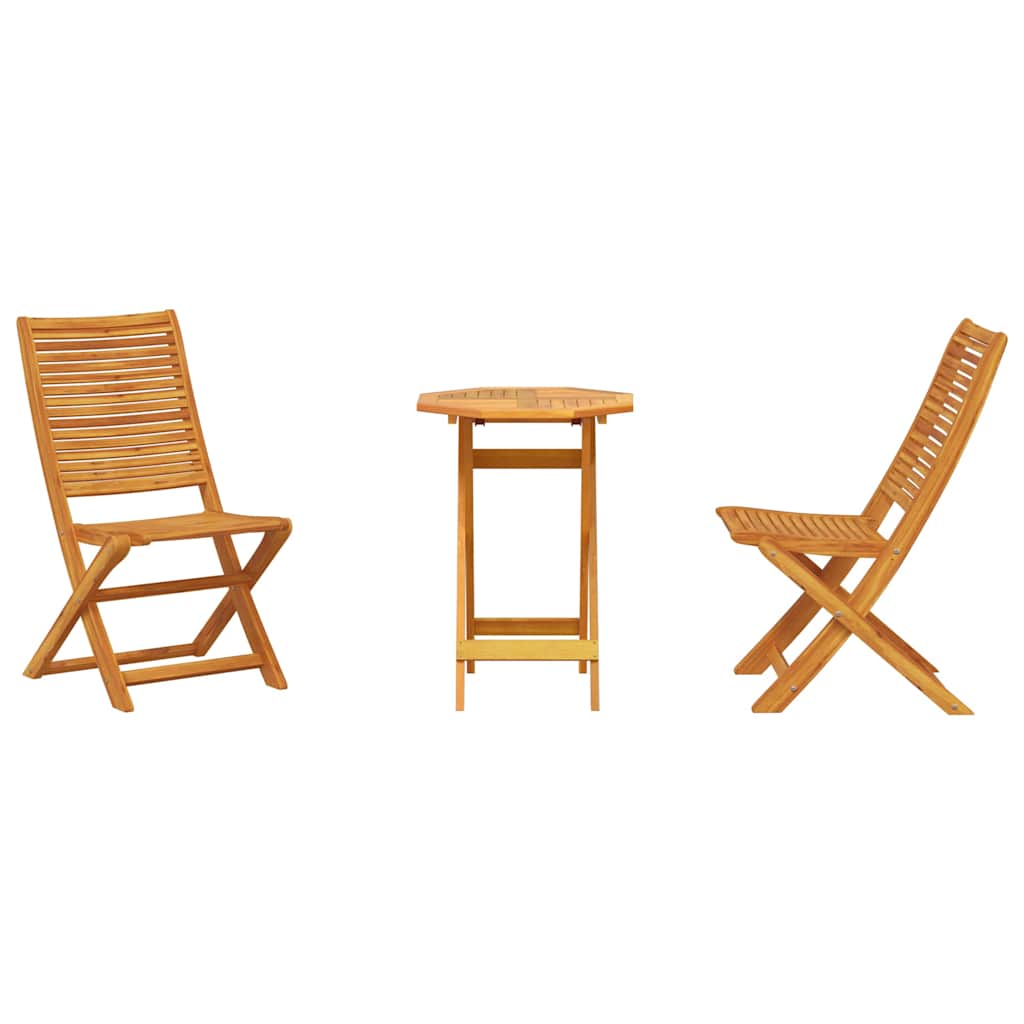 Sklopivi bistro set 3 pcs Smeđa Čvrsto drvo akacije
