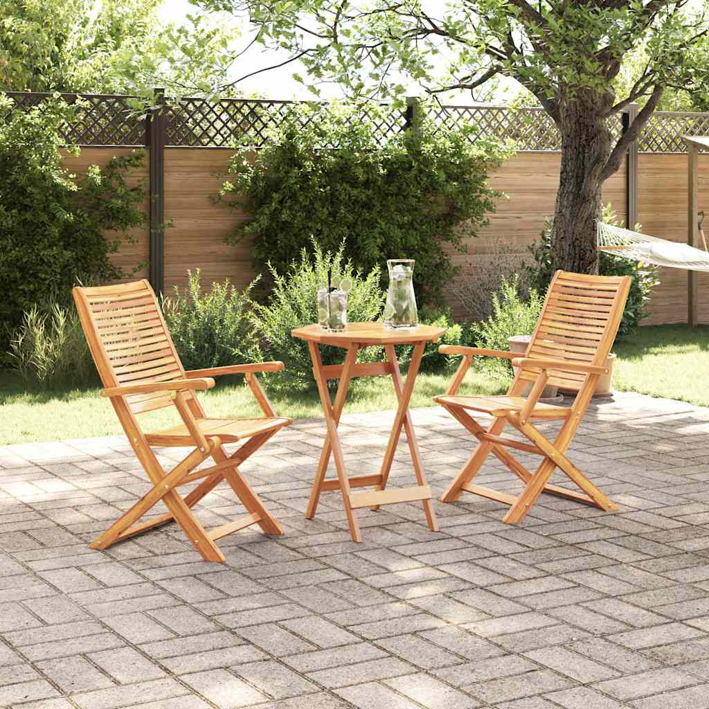 Sklopivi bistro set 3 pcs Smeđa Čvrsto drvo akacije