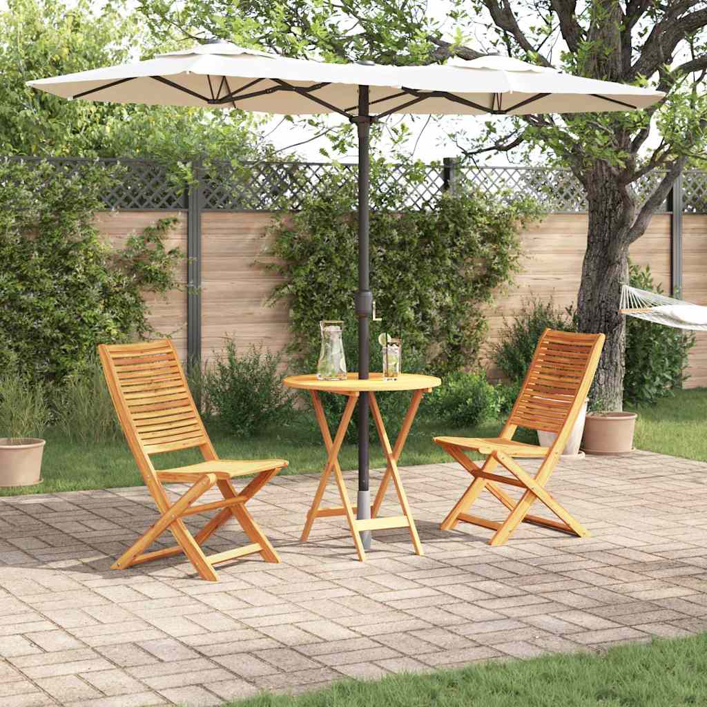 Sklopivi bistro set 3 pcs Smeđa Čvrsto drvo akacije