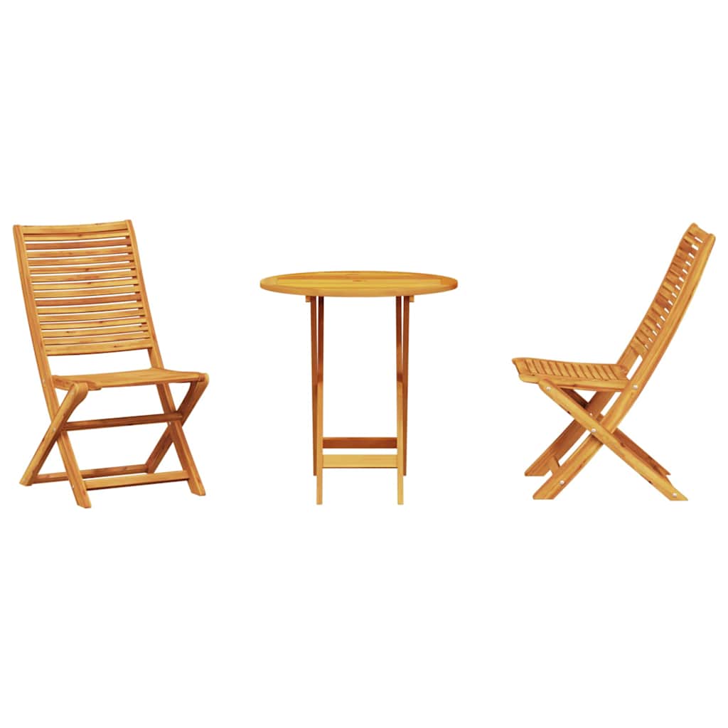 Sklopivi bistro set 3 pcs Smeđa Čvrsto drvo akacije