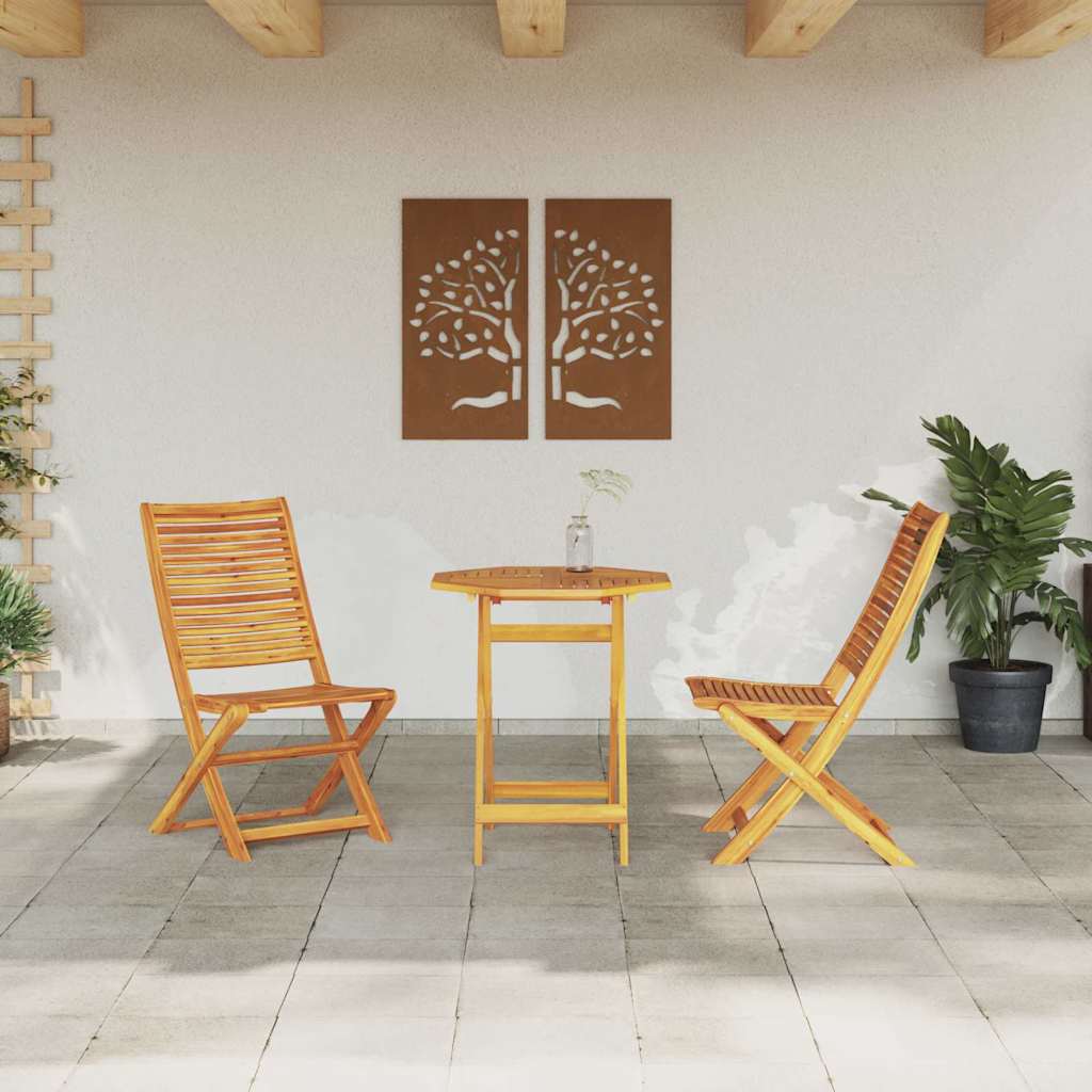 Sklopivi bistro set 3 pcs Smeđa Čvrsto drvo akacije