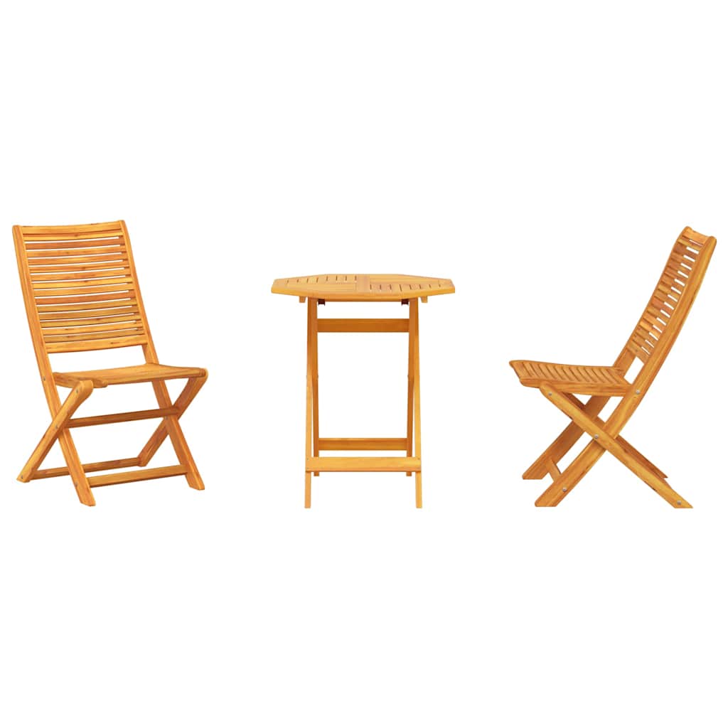 Sklopivi bistro set 3 pcs Smeđa Čvrsto drvo akacije