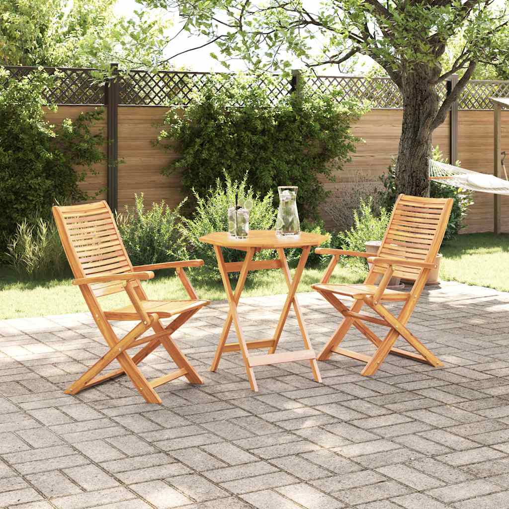 Sklopivi bistro set 3 pcs Smeđa Čvrsto drvo akacije