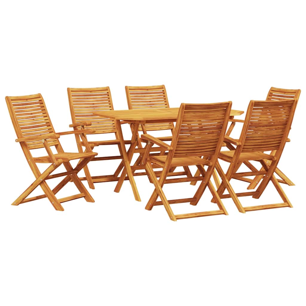 Vrtni set za objed 7 pcs Smeđa Čvrsto drvo akacije