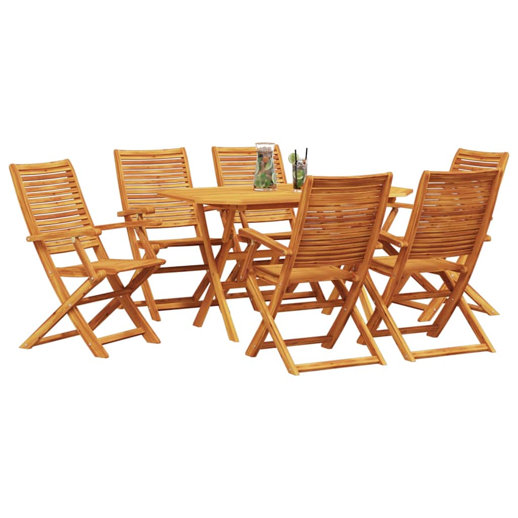 Vrtni set za objed 7 pcs Smeđa Čvrsto drvo akacije