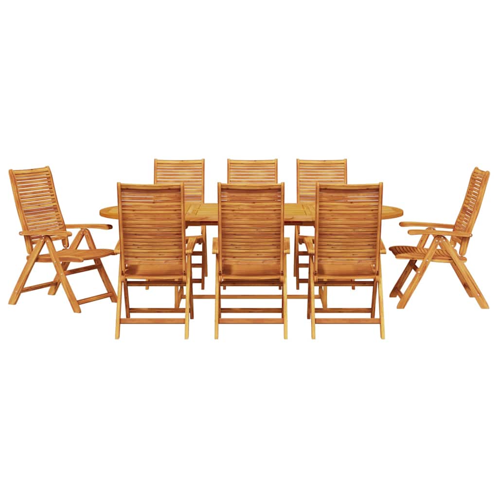 Vrtni set za objed 9 pcs Smeđa Čvrsto drvo akacije