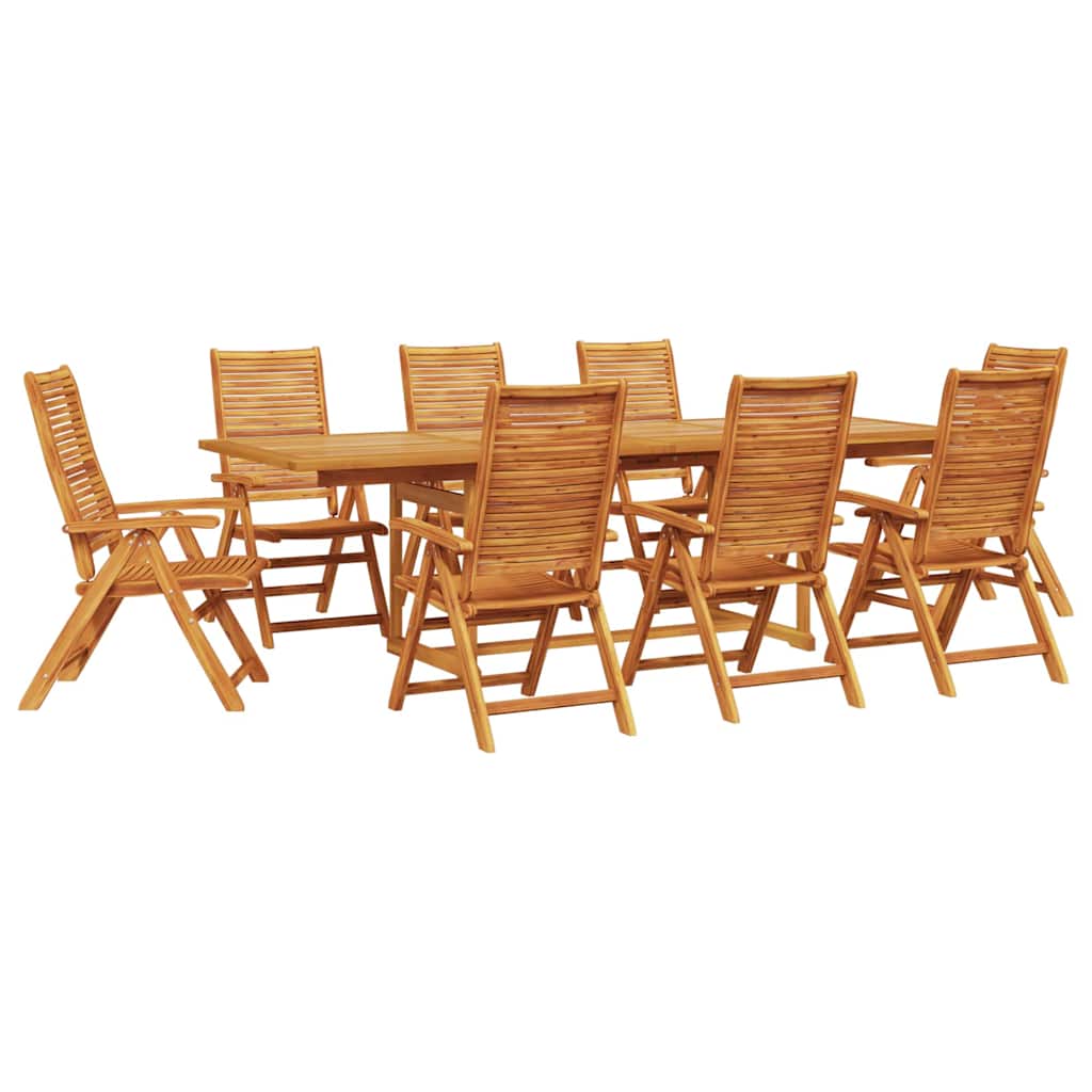 Vrtni set za objed 9 pcs Smeđa Čvrsto drvo akacije