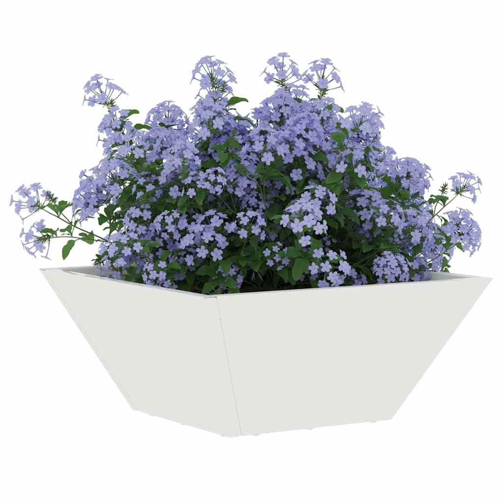 Vrtna saksija Bijelo 35 x 35 x 15 cm Čelična vrata
