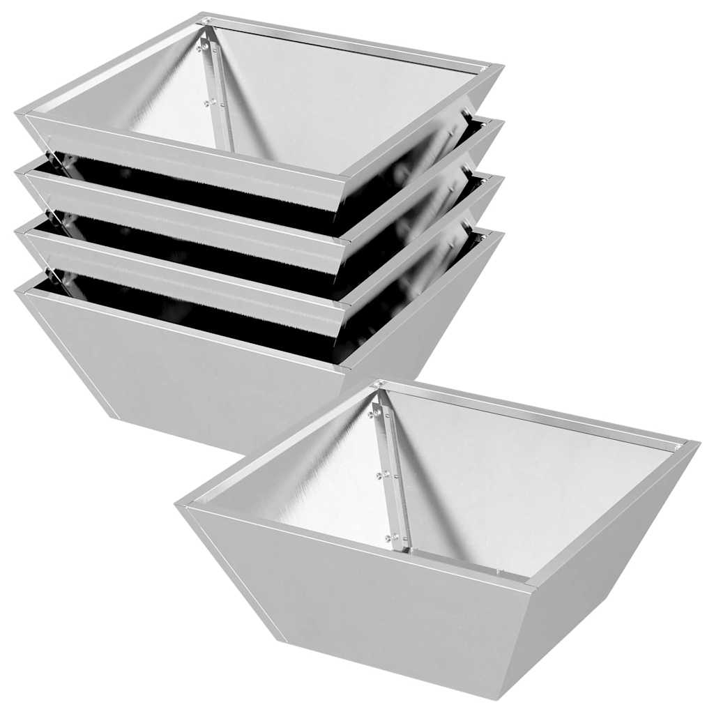 Vrtna saksija 5 pcs Srebrno 40 x 40 x 15 cm Nehrđajući čelik