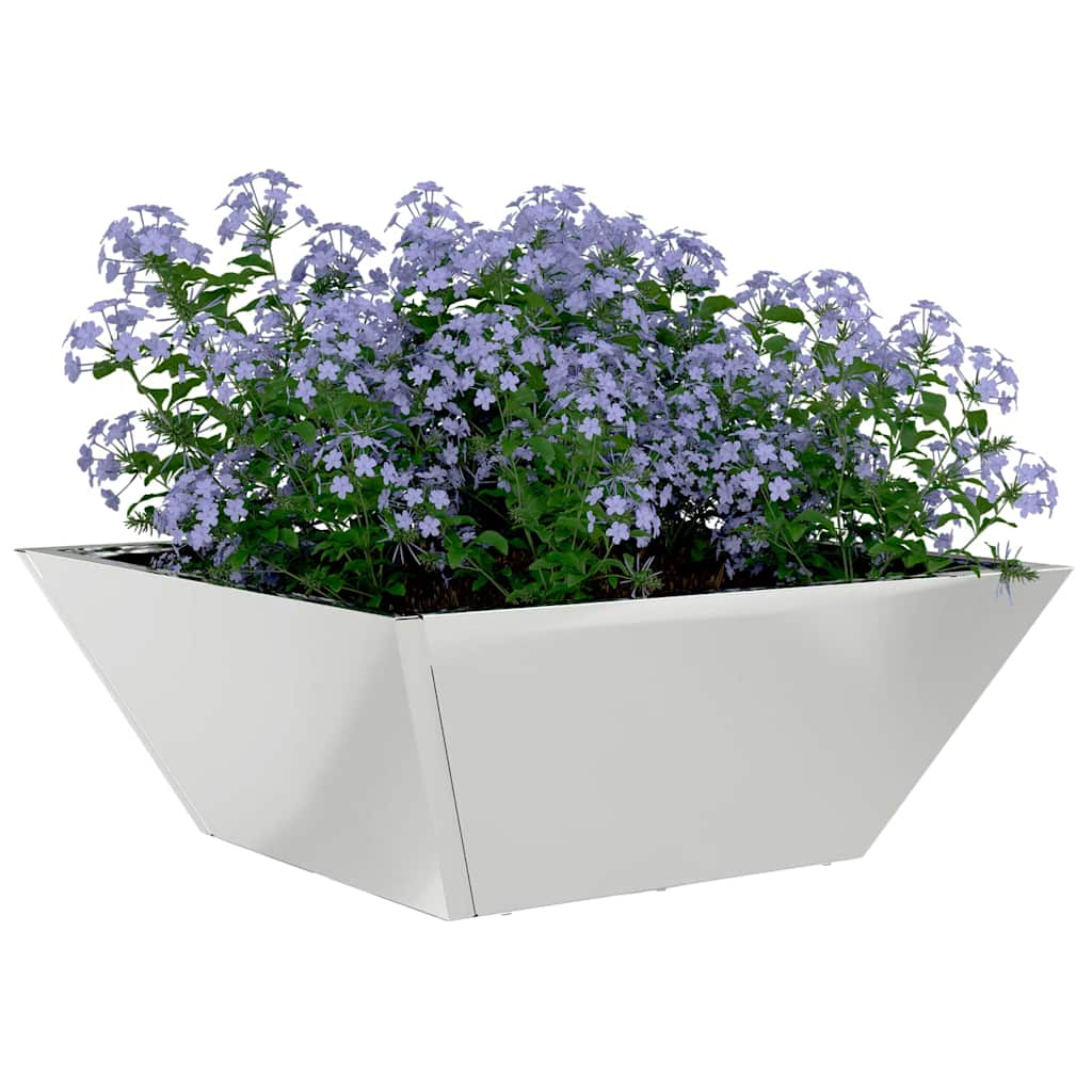 Vrtna saksija Srebrno 40 x 40 x 15 cm Cinkani čelik