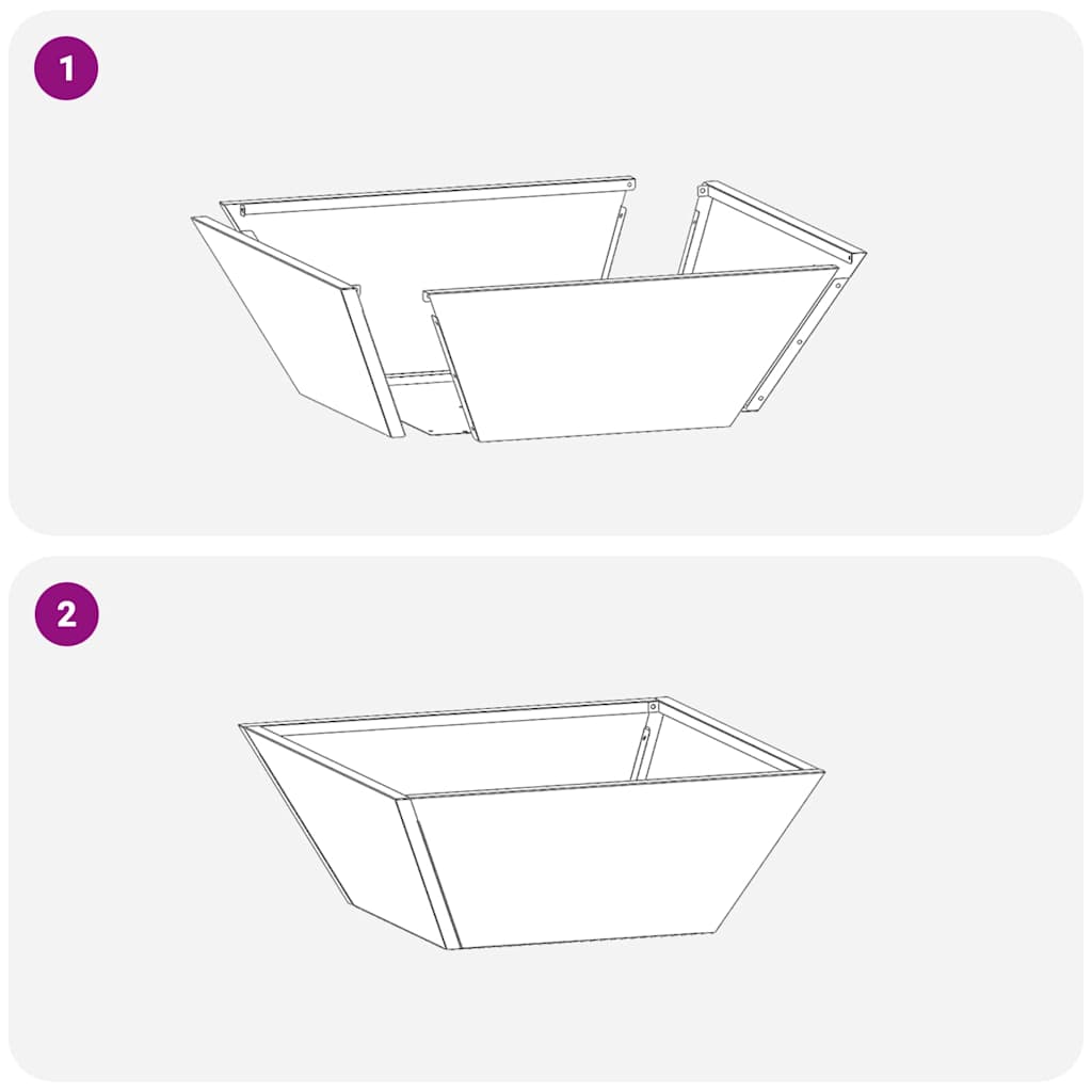 Vrtna saksija 5 pcs Srebrno 40 x 40 x 15 cm Cinkani čelik