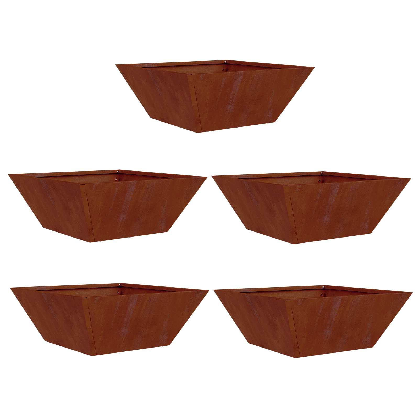 Vrtna saksija 5 pcs Rđa 40 x 40 x 15 cm