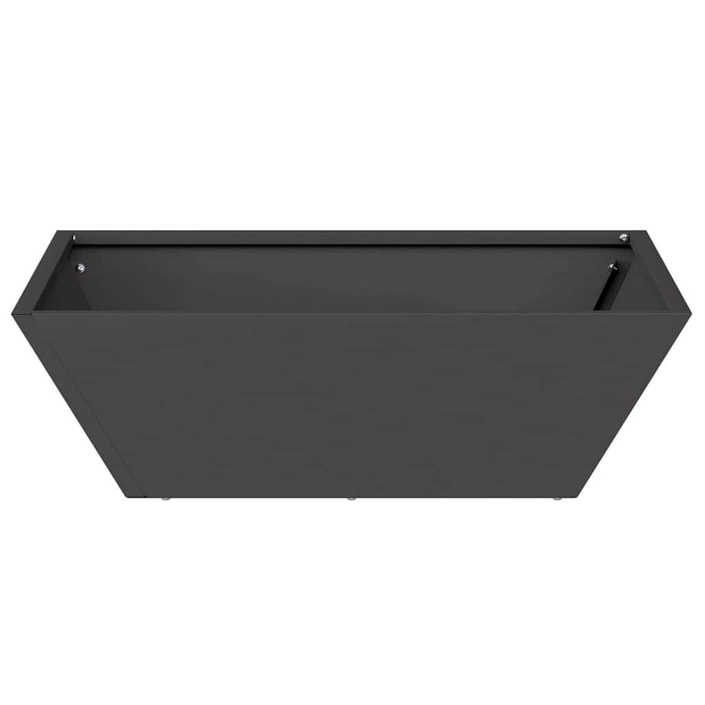 Vrtna saksija Crna 50 x 50 x 15 cm Čelična vrata