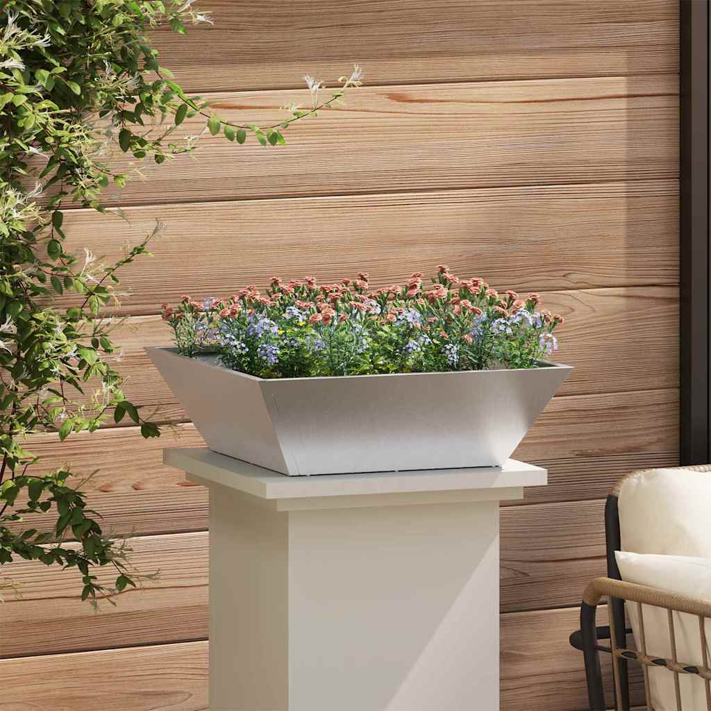 Vrtna saksija 5 pcs Srebrno 50 x 50 x 15 cm Nehrđajući čelik