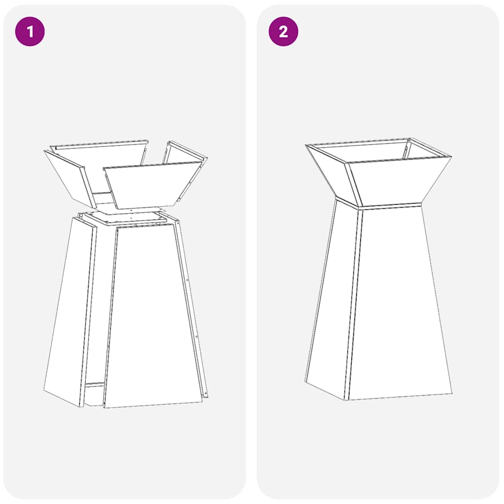 Stup saksija 2 pcs Crna 35 x 35 x 73 cm