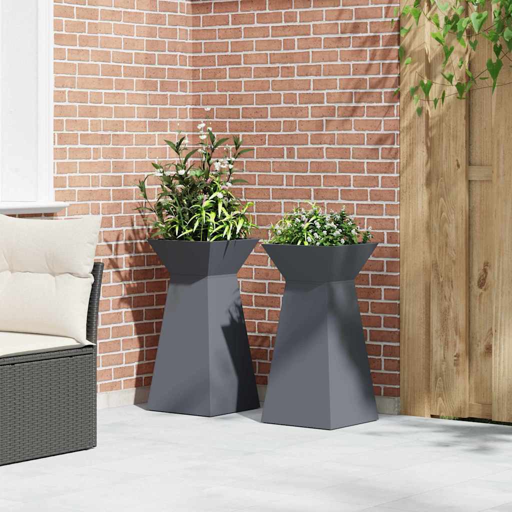 Stup saksija 2 pcs Antracit 35 x 35 x 73 cm