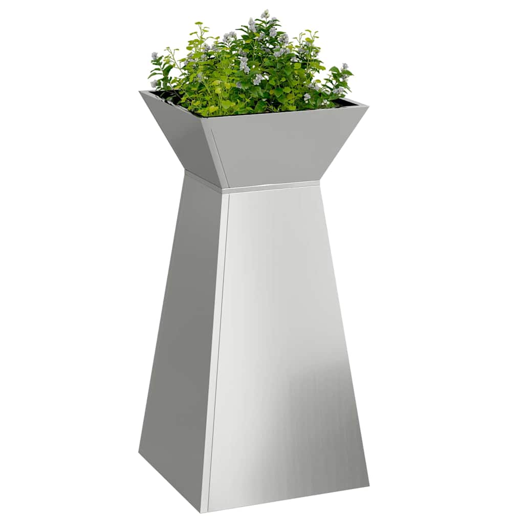 Stup saksija 2 pcs Srebrno 35 x 35 x 73 cm