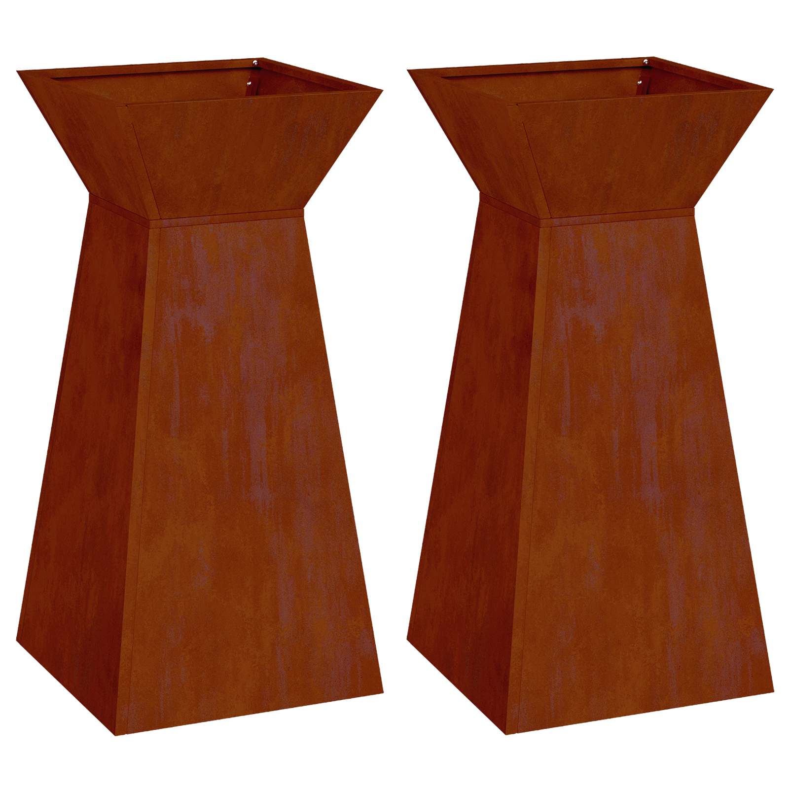 Stup saksija 2 pcs Srebrno 35 x 35 x 73 cm