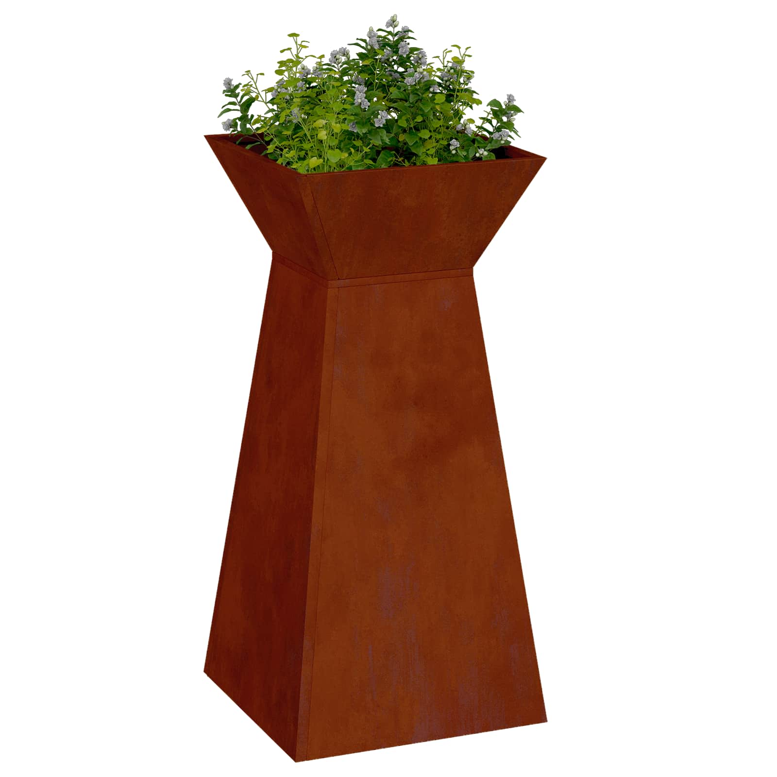 Stup saksija 2 pcs Srebrno 35 x 35 x 73 cm
