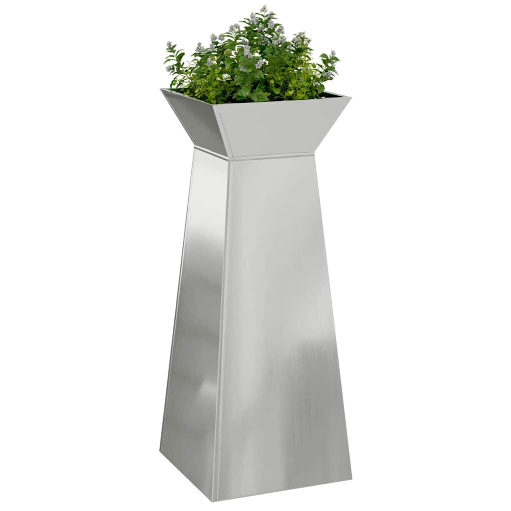 Stup saksija 2 pcs Srebrno 40 x 40 x 100 cm