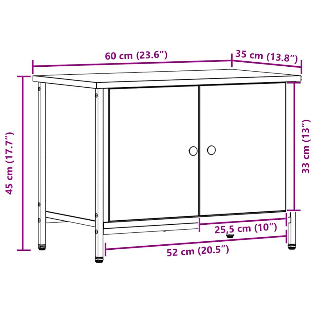 TV ormar Umjetnički hrast 60 x 35 x 45 cm Konstruirano drvo